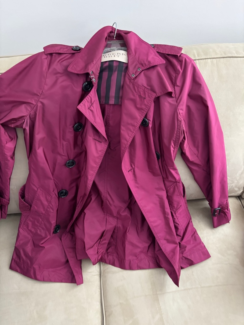 Burberry Women's Magenta Trench Coat